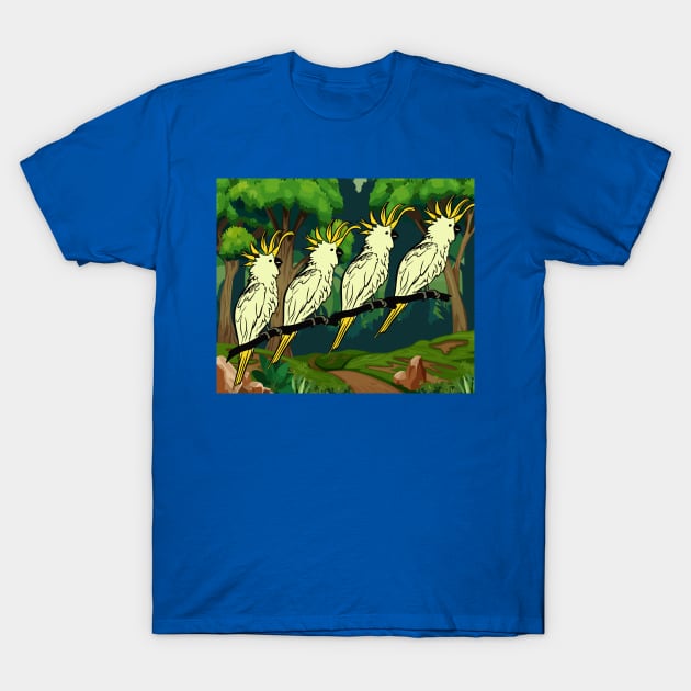 Colorful Cockatoo Bird Parrot T-Shirt by flofin